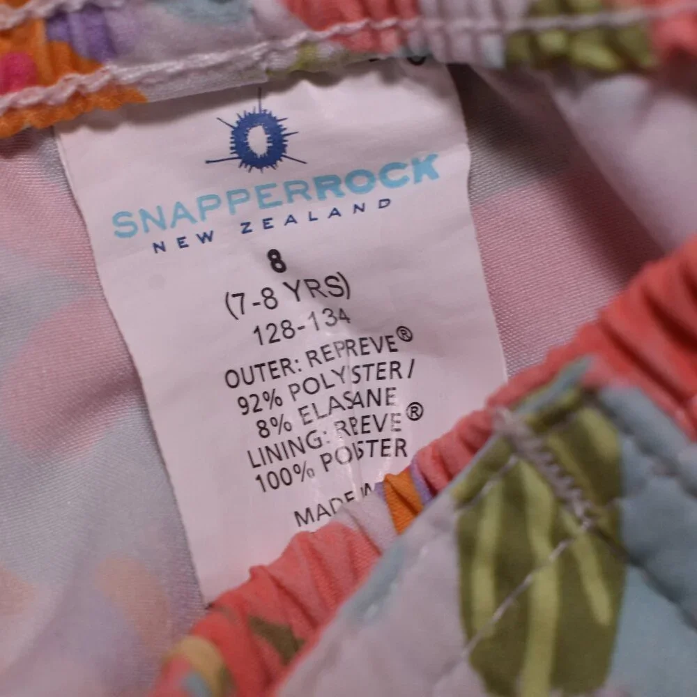 Snapper Rock Girls Swim Board Shorts and Bathing Suit Size 8 Tropical Floral